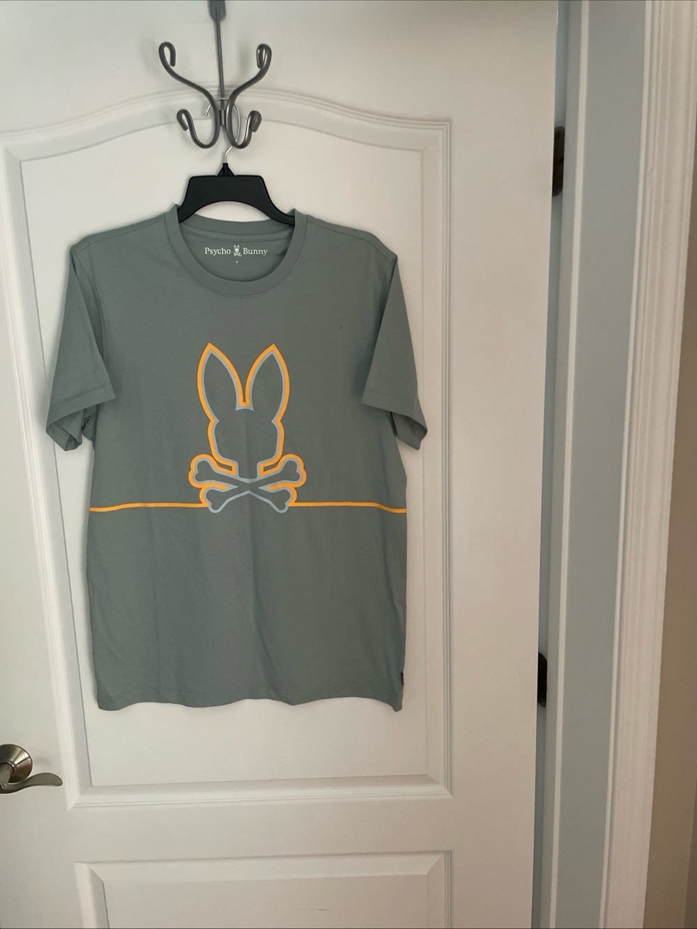 Men's Psycho Bunny T-Shirt Sage Green Size 4 S 100% Pima Cotton Small New
